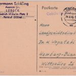 All.Bes. - Lübeck 24.6.45 Gebühr bezahlt L1 Karte n. Hamburg