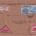 Sudetenland - Rosenthal ü. Reichenberg Poststelle I Nachnahme-R-Brief 1941