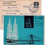 Berlin - Köln 1961 15 Pfg. Privatganzsache Vertertervers. Kassenärztliche Ver.