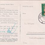 BRD - Junkersdorf 1961 Einladungskarte zur Treibjagd