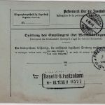 DR - 50+20+10 Pfg. Krone/Adler Paketkarte i.d. SCHWEIZ Aachen - Solothurn 1898