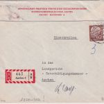 BRD - 60 Pfg. Heuss II Ortseinschreibebrief Aachen 4 1958 - Absender !