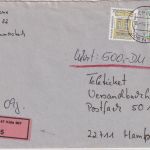 BRD - 700+100 Pfg. SWK Wertbrief (Label !) Köln 907 - Hamburg 1984