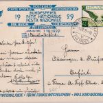 Schweiz - 40 Rp. Bundesfeier Ganzsache Basel Flugplatz 1. VIII. 1929 n. Erfurt