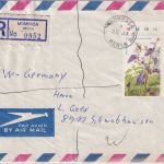 Kenya - 20 Sh. Orchidee Luftpost-Einschreibebrief Mombasa - Schwabhausen ca 1985