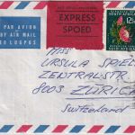 Südafrika - 2x12 1/2 C. Protea Luftpost-Eilbrief i.d. SCHWEIZ Johannesburg 1970