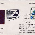 Polen - 4,50 Zl. Schlehe Zuleitungspost LH-Erstflug FFM - Dhahran 1977