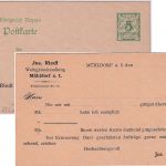 Bayern - 5 Pfg. Rauten Ganzsache Zudruck Fa. Riedl Weinhandlung Mühldorf 1902