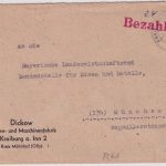 All.Bes. - Kraiburg (Inn) 2 Bhf. 15.7.46 Bezahlt roter L1 Brief n. München