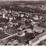 Bayern - Garching a.d. Alz Ortsansicht Luftaufnahme sw-Foto-AK gelaufen 1961