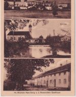 Bayern - Wörth b. Schwindegg Gasthaus Kirche tec. sw-Mehrbild-AK gelaufen 1933