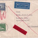 DR - 25+50 Pfg. Zeppelin Luftpost-Eilbrief Kiel - Wien (Rohrpost !) 1938