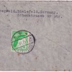 DR - Bielefeld 1936 Luftpostbrief n. SPANIEN/Las Palmas Nachsendung Südafrika