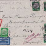 DR - Strausberg 17.12.41 Luftpost-R-Brief n. URUGUAY "Postverkehr eingestellt"