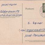 BRD - (22b) Rödersheim ü. Ludwigshafen Poststelle I 10 Pfg. Ganzsache 1962