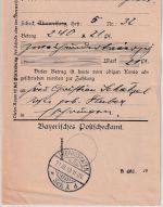 Bayern - Ludwigshafen SchA 1919 Lastschriftzettel - seltener Stempel !!