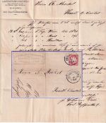 Bayern - 10 Pfg. Wappen Ludwigshafen Brief Niederl. Dampf-Schiff-Rhederei 1880