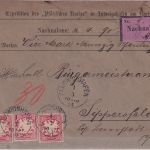 Bayern - 3x10 Pfg. Wappen Wz.3 Nachnahmebrief Ludwigshafen - Sippersfeld 1884