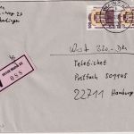 BRD - 2x500 Pfg. SWK Wertbrief Mainz 22 - Hamburg 1995
