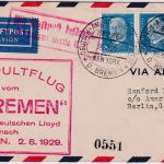 DR - 3x25 Pfg. Hindenburg Katapultflug D. Bremen Luftpostbrief n. Berlin 1929