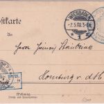 DR - Wiesbaden 1908 Frei d. Ablösung No.21 Kgl. Oberlandmesser Karte n. Homburg