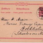 DR - 10 Pfg. K/A Ganzsache n. SCHWEDEN Wiesbaden - Stockholm 1894