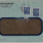 DR-Infla - 2x6 M. Posthorn Perfin "PW" Firmenbrief Ludwigshafen 1922