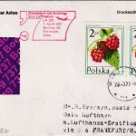 Polen - 2x2 Zl. Himbeere Zuleitungspost LH-Erstflug Frankfurt a/M - Oslo 1977