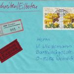 DDR - 2x70 Pfg. Pilze/Pfifferling Eil-Einschreibebrief Dresden - Weinböhla 1990