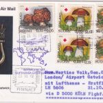 Finnland - Rotes Kreuz/Pilze I Zuleitungspost LH-Erstflug Köln - London 1988