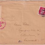 DR - 12 Pfg. AH Zensurbrief n. DÄMEMARK Kiel-Ellerbek 1943 dän. Zwangsarbeiter