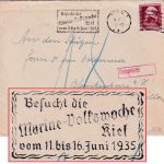 DR - Kiel 1935 "Besucht die Marine-Volkswoche..." Masch.werbestpl. Brief