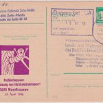 DDR - 10 Pfg. Ganzsache priv. Zudruck Holzwurm Suhl - Mellingen 1986
