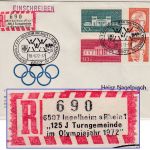 BRD - Ingelheim 125 J. Turngemeinde Sonder-R-Zettel Einschreibebrief 1972