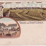 Rheinl.-Pfalz - Dichtelbach farb. Mehrbild-Litho ungelaufen ca. 1895