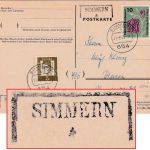 Preussen/BRD - Simmern apt. preuss. Ra2 philatel. Karte n. Viersen 1963