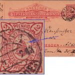 DR - Privatpost Hansa Dresden 2 Pfg. Ganzsache "Bienenstock" Ortskarte