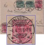 DR - 2x5+2x10 Pfg. Germania Brief Bienenmühle - Freiberg 1921