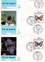 BRD - Jugend/Schmetterlinge 1991 8 Schmuck-FDC ESST Berlin