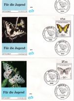 BRD - Jugend/Schmetterlinge 1991 8 Schmuck-FDC ESST Berlin