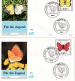BRD - Jugend/Schmetterlinge 1991 8 Schmuck-FDC ESST Berlin