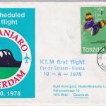 Tanzania - 2x1 Sh. Schmetterling KLM-Erstflug Dar-es-Salam - Wien 1978
