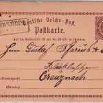 DR - Sobernheim 1/10 Ra2 1/2 Gr. Brustschild Ganzsache n. Creuznach (1874)
