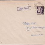 FZ/Rheinl.-Pfalz - 15 Pfg. Marx/Gebühr bezahlt Ra1 Brief Bad Kreuznach 1948