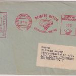 BRD - (22b) Wöllstein 1954 0 Pfg. AFS Boos Weine + Gebühr bezahlt Ra3 Drucksache