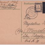 FZ/OPD Freiburg - 6/5 Pfg. Ganzsache Behelfsausgabe Pfullendorf - Minseln 1945