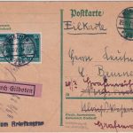 DR - 8 Pfg. Ebert Ganzsache+ Zusatz Eilkarte München - Augsburg 1929