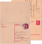 DR - 15/15 Pfg. Hindenburg Ganzsache n. FRANKREICH Kaiserslautern - Forbach 1933