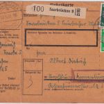 DR - 50+5 Pfg. Hindenburg Paketkarte Saarbrücken 9 - Strassburg 1941
