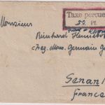 Saar - Klarenthal (Saar) 1947 Taxe percue Ra2 Brief n. FRANKREICH